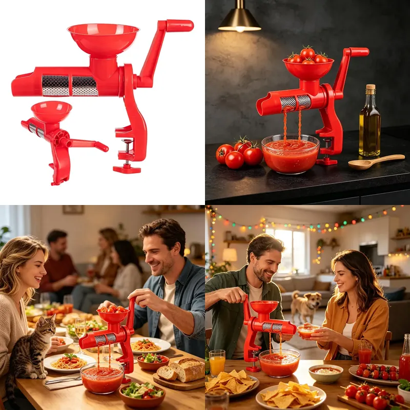 Juicer - トマトジュース絞り器、手動式フードプロセッサー、キッチンツール、フィルター付き、ソースメーカー、ピューレ、ジュース、ジャム、果物、野菜用、手動式