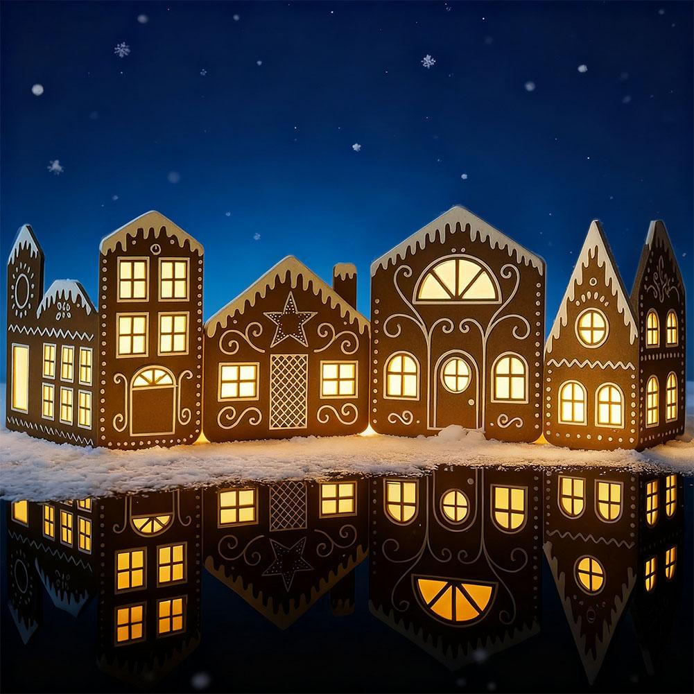 Kitchen Appliances Cabinet - クリスマスジンジャーブレッドハウス段ボール製お祭り街風景飾りホームキッチンキャビネットクリスマスホリデーシーズンパーティーデコレーション