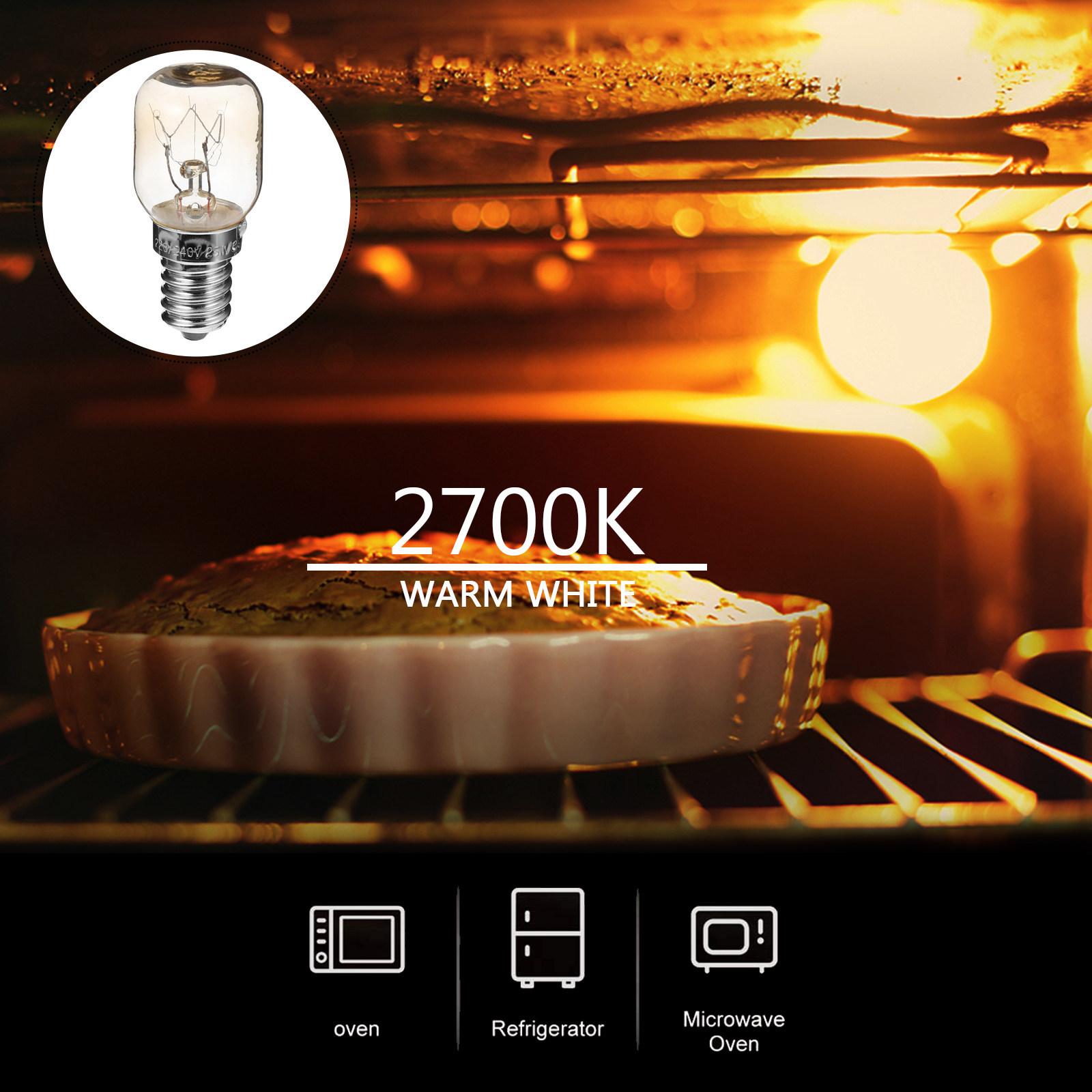 4個入り、耐熱性タングステン製E14 25W電球、透明ガラス - Microwave Oven のレビューと価格