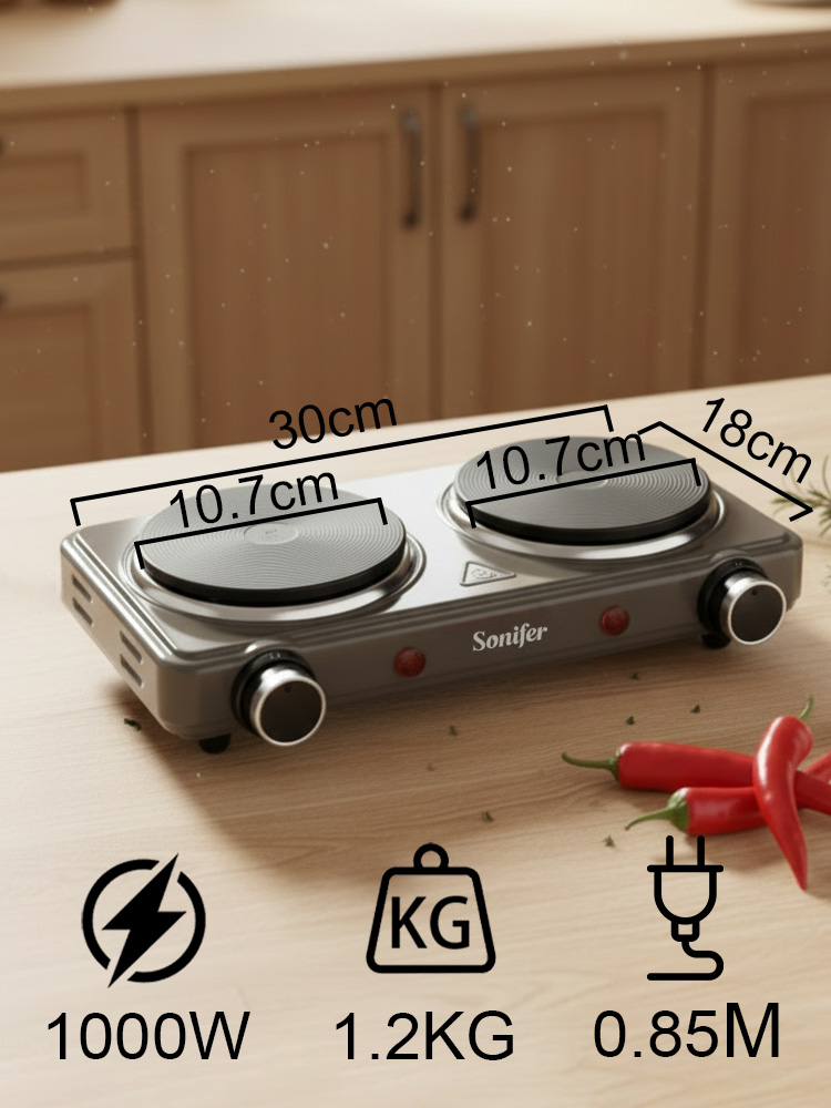 ダブルバーナー電気ストーブ Sonifer SF-3068  - Induction Cooktop Portable のレビューと価格