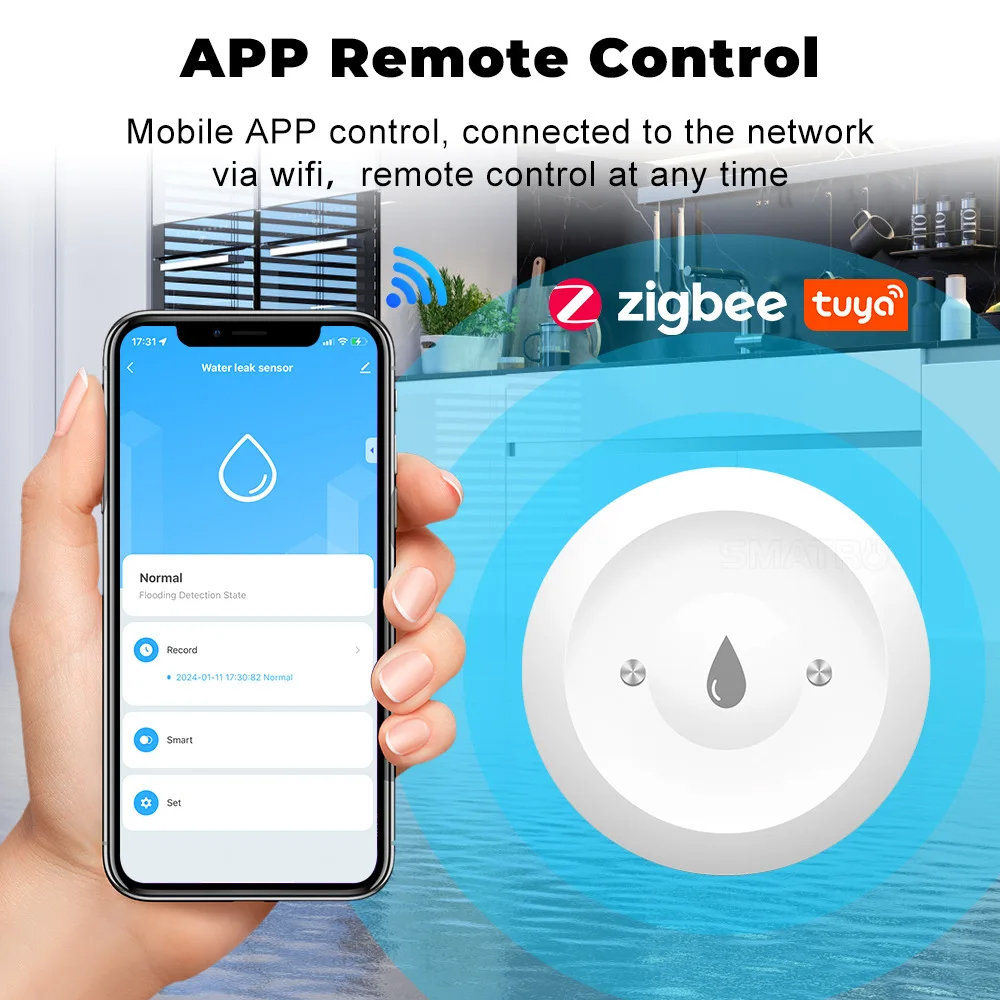Tuya Zigbee スマート水漏れセンサー洪水検知器リモ - Kitchen Appliances Video のレビューと価格