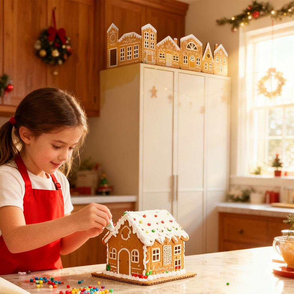 クリスマスジンジャーブレッドハウス段ボール製お祭り街風景飾り - Kitchen Appliances Cabinet のレビューと価格