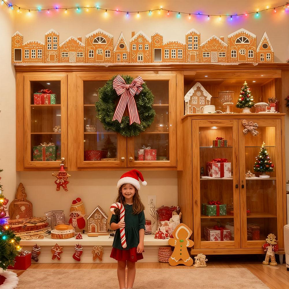 クリスマスジンジャーブレッドハウス段ボール製お祭り街風景飾り - Kitchen Appliances Cabinet のレビューと価格