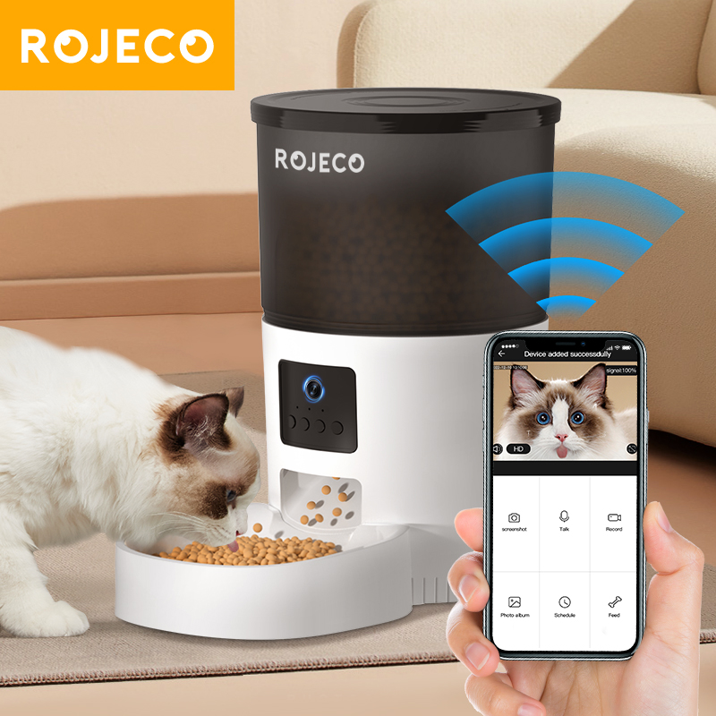 ROJECO 自動猫フィーダーカメラビデオキャットフードディ - Kitchen Appliances Video のレビューと価格