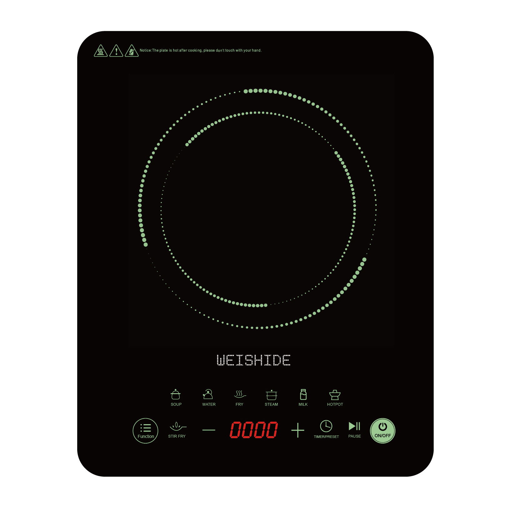 多機能電磁調理器 セラミック 1200W-1800W ポータ - Induction Cooktop Portable のレビューと価格